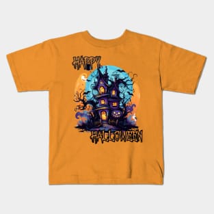 Haunted House Happy Halloween Kids T-Shirt